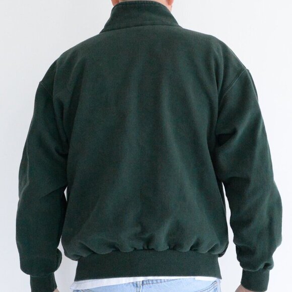 Vintage King Athletics Hunter Green Zip Up Sweater Size Medium Made In Canada - Picture 2 of 9